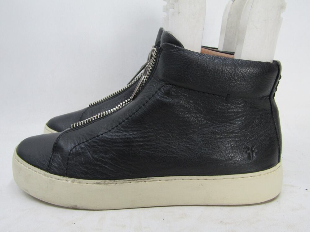 FRYE Womens Size 8 M Black Leather Zip Ankle Fashion Boots